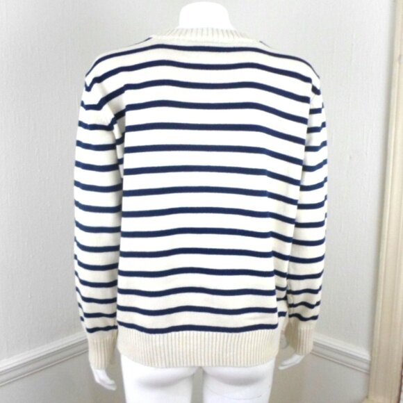 St Johns Bay Misses Navy Stripe Combo Heart Sweater CHOOSE SIZE - Picture 4 of 6